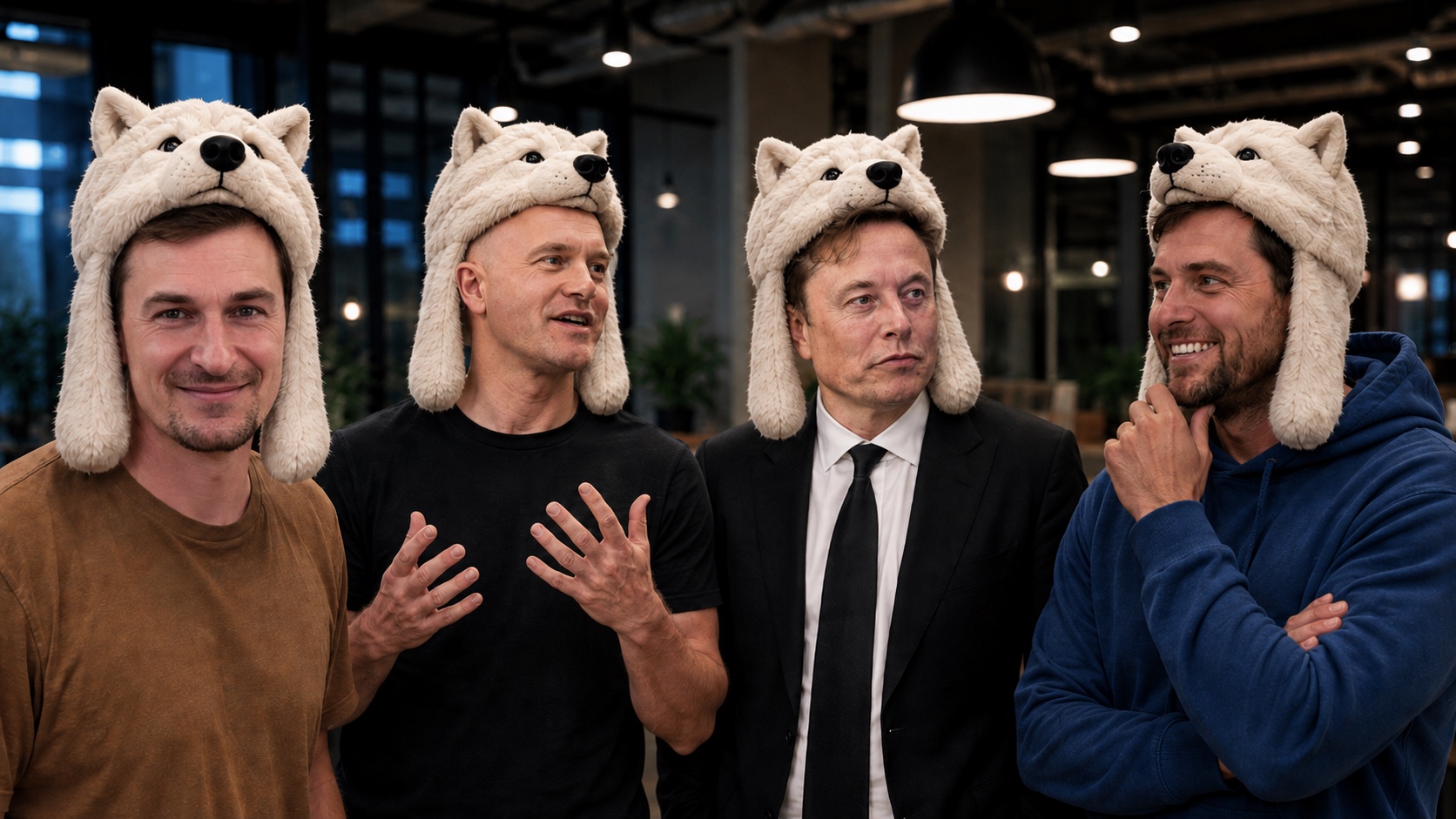 The white wolf — a figure in a wolf-pelt hat